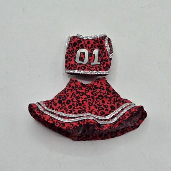 Red & Black Leopard Print Doll Outfit With "01" Top - Picture 6 of 7